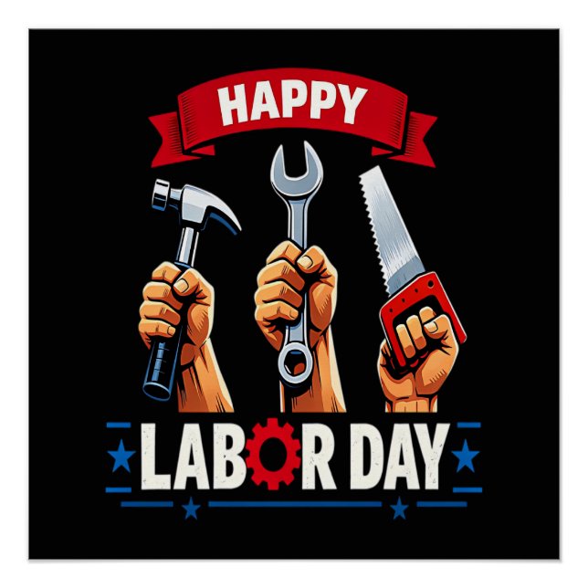 Póster Feliz Dia do Trabalho (Frente)