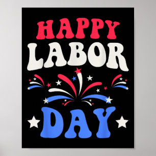 Poster Feliz Dia do Trabalho Homens Mulheres Crianças