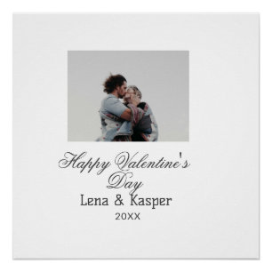 Póster Feliz dia dos namorados casal foto moderno simples