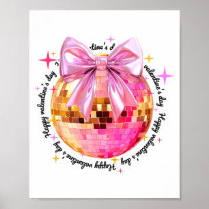 Poster Feliz Dia dos Namorados Funny Coquette Bola de Dis