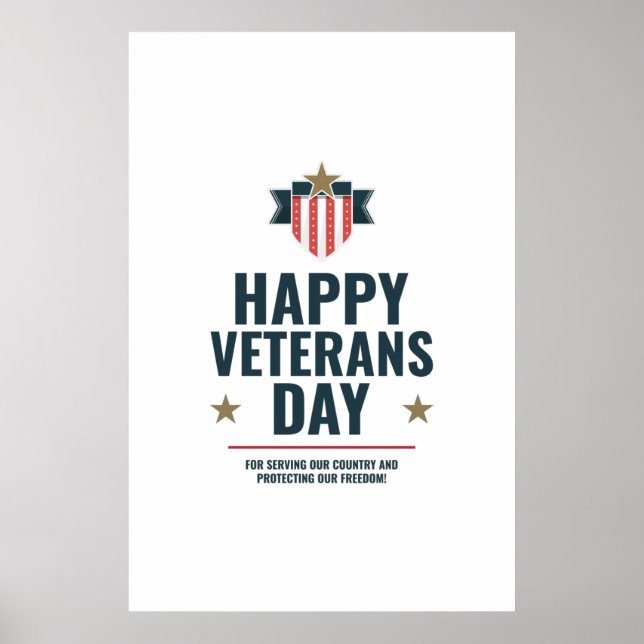 Poster Feliz dia dos veteranos (Frente)