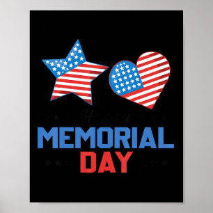 Poster Feliz Dia Memorial 4 De Julho Bandeira Americana P