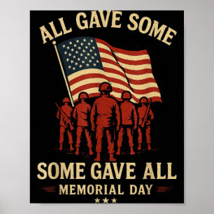 Poster Feliz dia memorial bandeira dos EUA alguns deram t