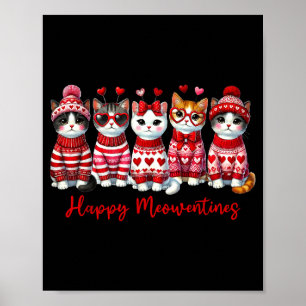 Poster Feliz Dia Meowentines Presente Divertido Dia dos N