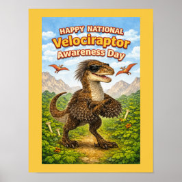 Poster Feliz Dia Nacional de Conscientização do Velocirap