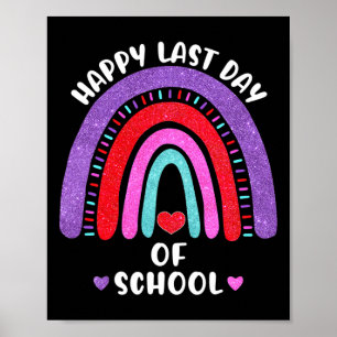 Poster Feliz Dia Passado Da Escola Arco-Íris Corta Menina
