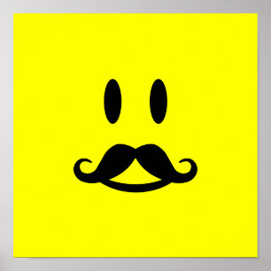 Poster feliz do costume do bigode