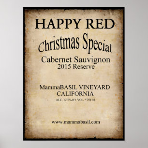 Poster feliz do Natal do vinho tinto!