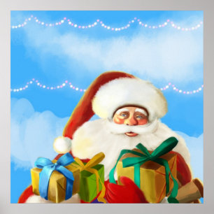 poster feliz do papai noel dos desenhos animados