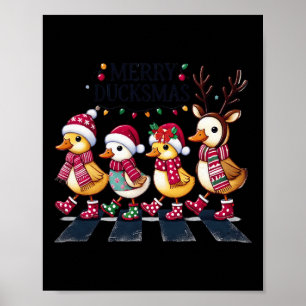 Poster Feliz Duckmas Engraçado Pato sossegado sobe as luz