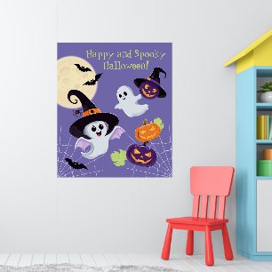 Poster "Feliz e assustador Dia das Bruxas!"