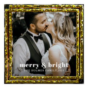Póster feliz e brilhante casal de natal moderno