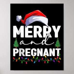 Poster Feliz e Grávida Natal Anúncio de Gravidez