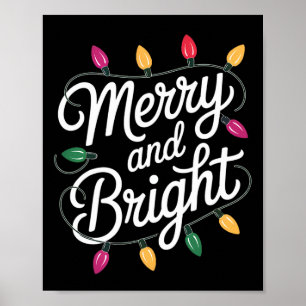 Poster Feliz E Luzes De Natal Brilhantes