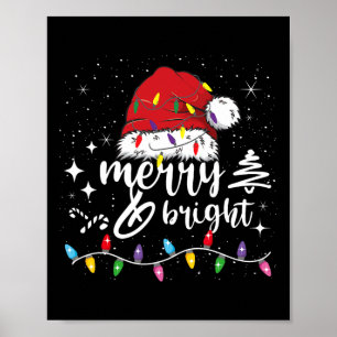 Poster Feliz E Luzes De Natal Brilhantes Xmas Para Homens