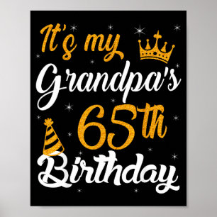 Poster Feliz É Meu Aniversário De 65 Anos Do Meu Avô 1960
