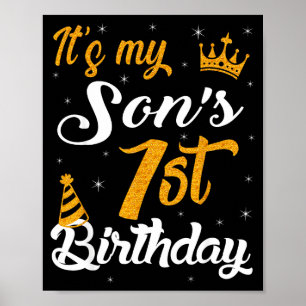 Poster Feliz É O 1º Aniversário Do Meu Filho 2024 1 Ano D