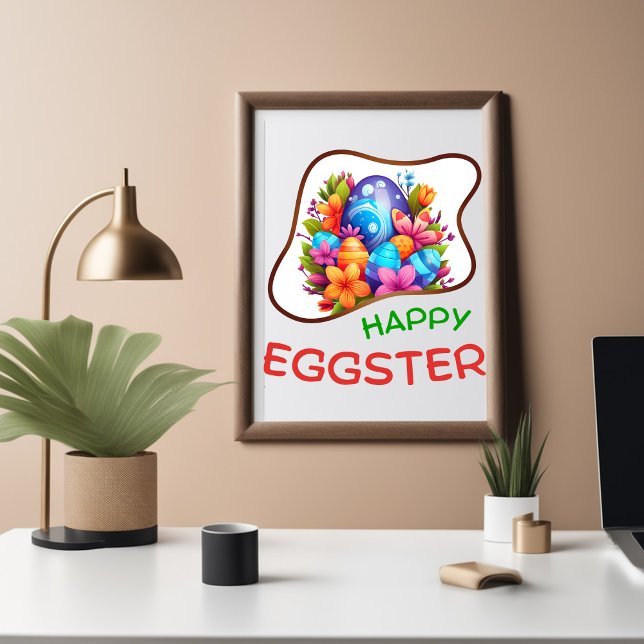 Póster Feliz Eggster - Bebê Rabbit (Criador carregado)