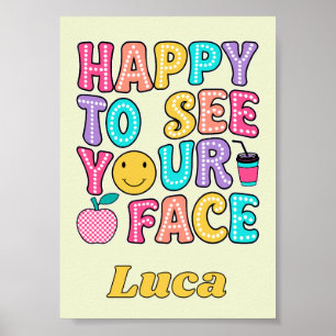 Poster Feliz em Ver Seu Rosto Cute Professor Retro