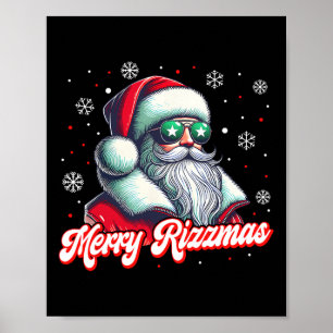 Poster Feliz Engraçada Rizzmas Rizz Papai Noel Cos de Nat