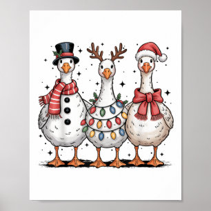 Poster Feliz Engraçado Goosemas Bobo de Natal Ganso X