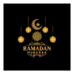 Póster Feliz Feriado Ramadan Kareem E Eid Mubarak 2024