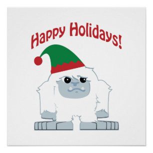 Póster Feliz Férias! Natal Yeti