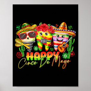 Poster Feliz Festa Cinco De Mayo Mexicana Homens Mulheres