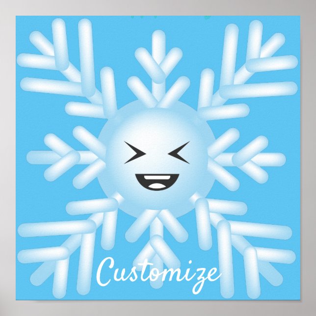 Poster Feliz Floco de Neve Emoticon Thunder_Cove (Frente)