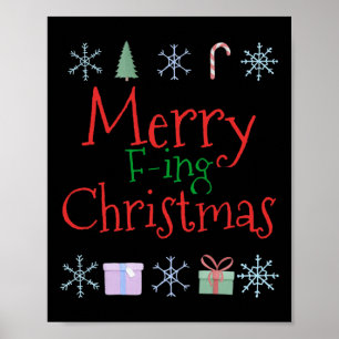Poster Feliz Foring (f-ing) Natal Engraçado Sarcástico Qu