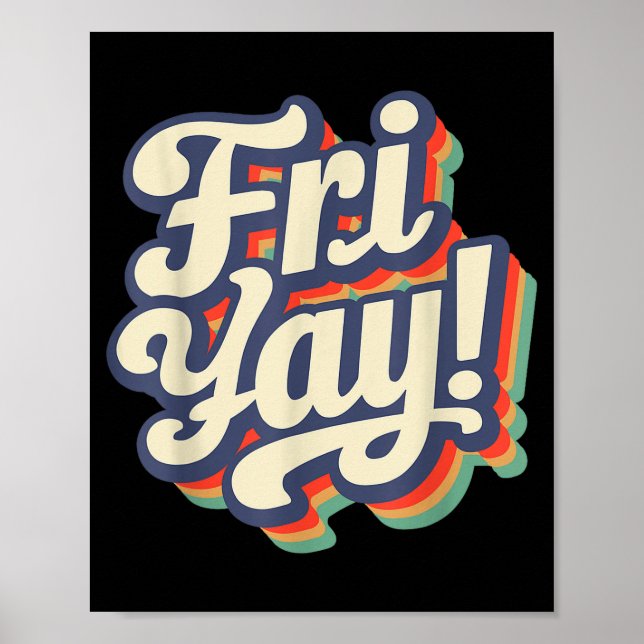 Poster Feliz Fri-yay Professores Divertidos Fim De Semana (Frente)