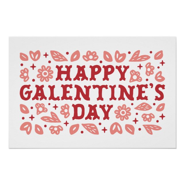Póster Feliz Galentines Dia da Floresta estética (Frente)