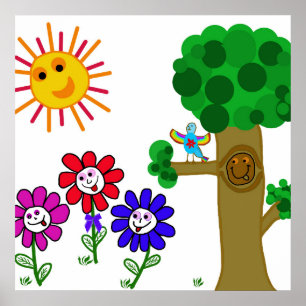 Póster Feliz Garden Kids