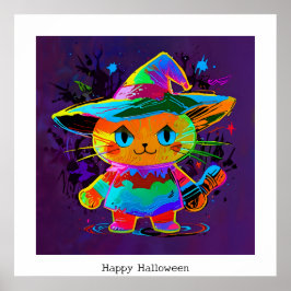 Poster Feliz Gato de Halloween