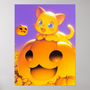 Poster Feliz Gato de Halloween