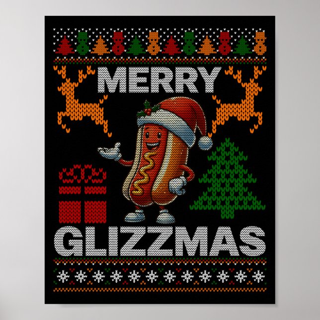 Poster Feliz Glizzmas - Natal Família Glizy Combinando Ug (Frente)