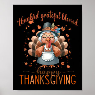 Poster Feliz Graças Feliz Dia de Ação de Graças à Turquia