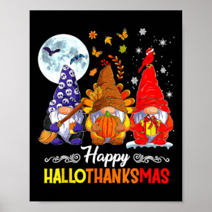 Poster Feliz Hallo de Natal de Ação de Graças de Hallowee