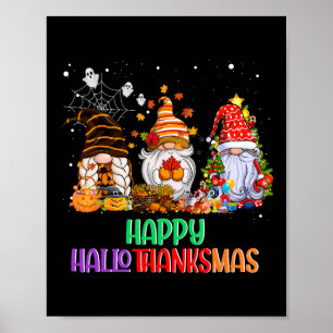 Poster Feliz Hallo de Natal de Ação de Graças de Hallowee