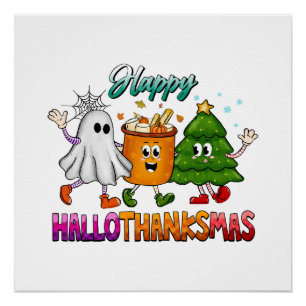 Póster Feliz Hallothanksmas