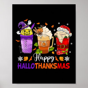 Poster Feliz Hallothanksmas Café Obrigados de Dia das Bru