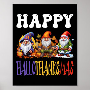 Poster Feliz Hallothanksmas Dia das Bruxas Ação de Graças