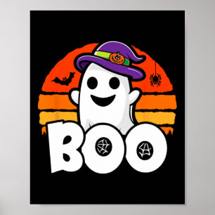 Poster Feliz Halloween - Bruxa Fantasma Bonita - Boo - En