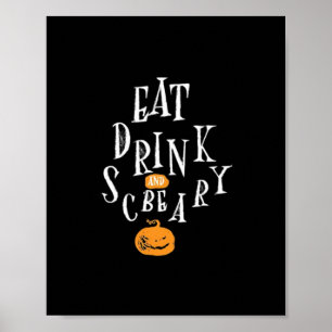 Poster Feliz Halloween Coma Beba E Seja Assustador Fashio