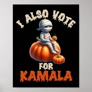 Poster Feliz Halloween Como Mamãe Com Pumpkin Esculpido -