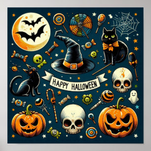 Poster Feliz Halloween Divertido & Assustador