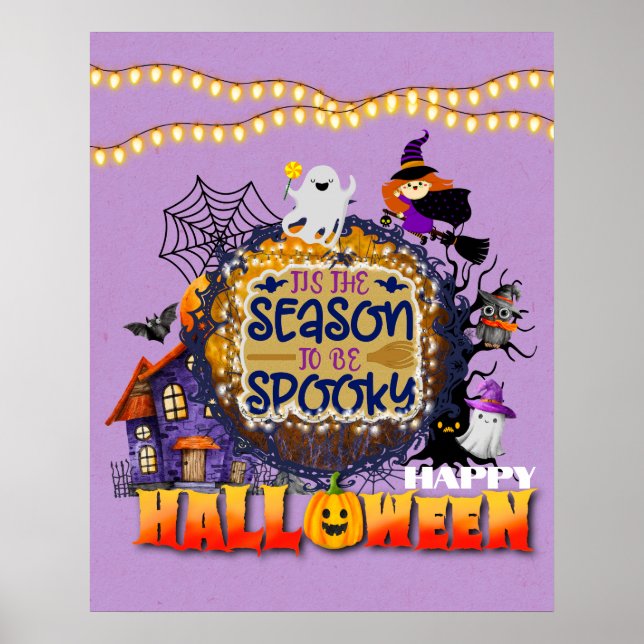 Poster Feliz Halloween É a Celebração da Temporada Assust (Frente)