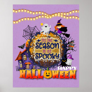 Poster Feliz Halloween É Felebração da Época Spooky