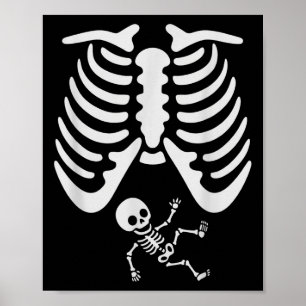 Poster Feliz Halloween Grávida Bebê Skeleton Spookies Sea