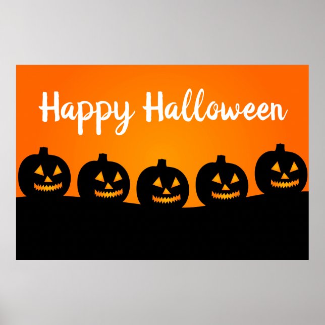Poster Feliz Halloween Jack-O-Lanterns (Frente)